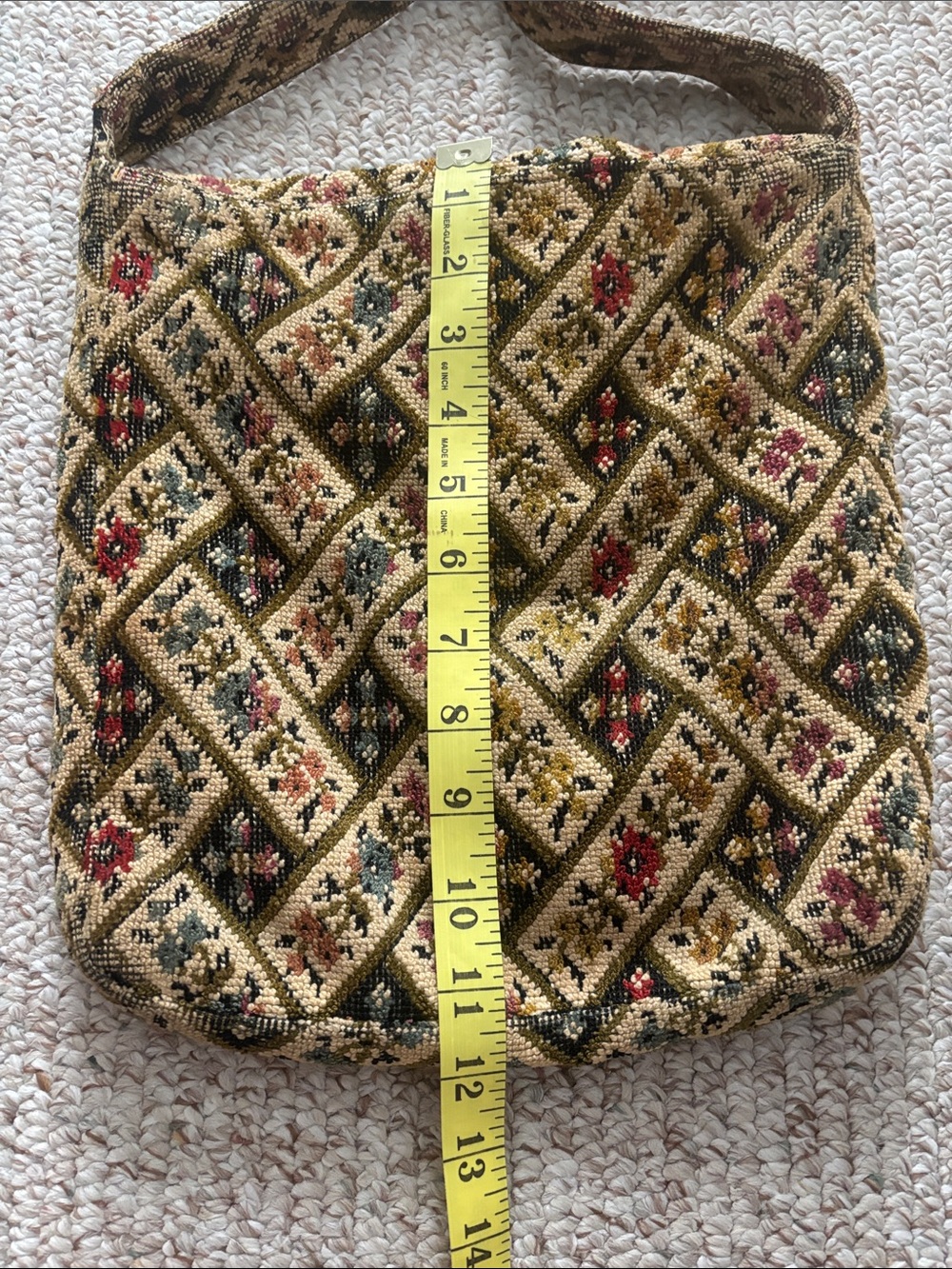 Woven Tapestry Crossbody Bag in Gold & Multicolor - Picture 6 of 7